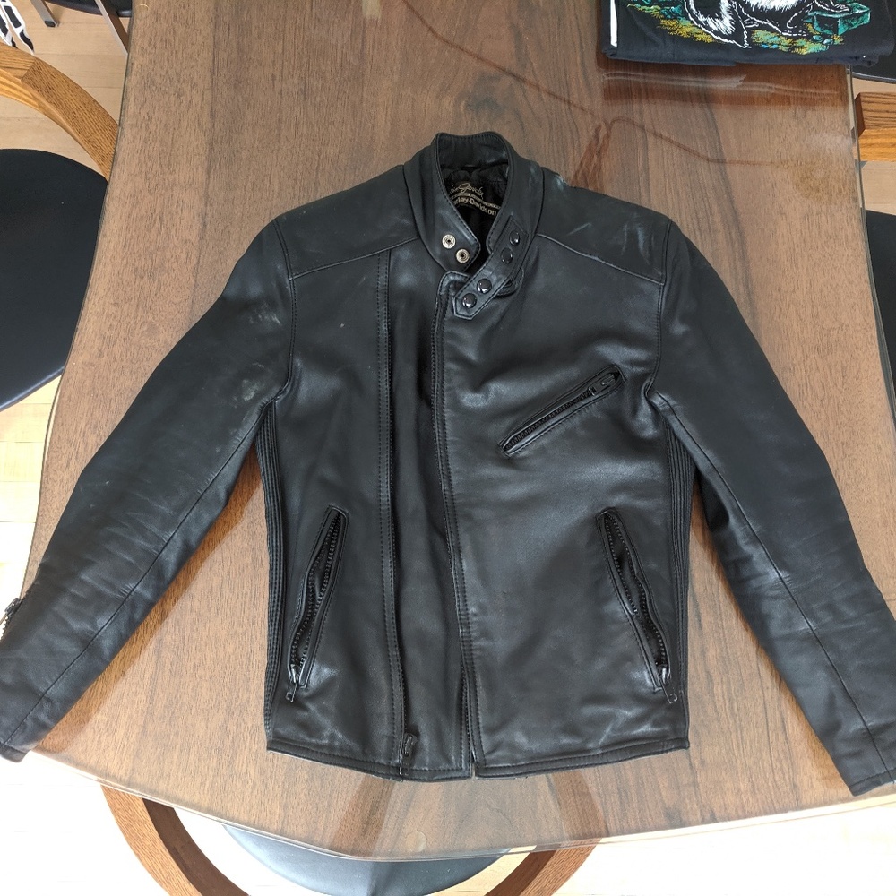Hein Gerike AMF HARLEY DAVIDSON Vintage Leather Jacket 36 Reg black